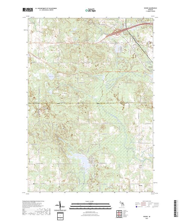 US Topo 7.5-minute map for Woods MI