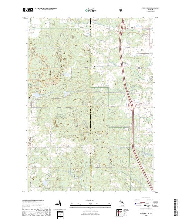 US Topo 7.5-minute map for Woodville NE MI