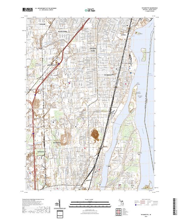 US Topo 7.5-minute map for Wyandotte MI