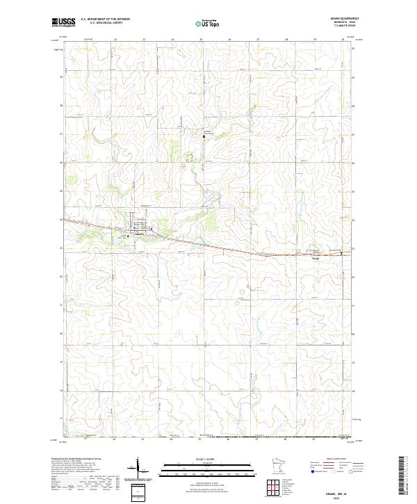 US Topo 7.5-minute map for Adams MNIA