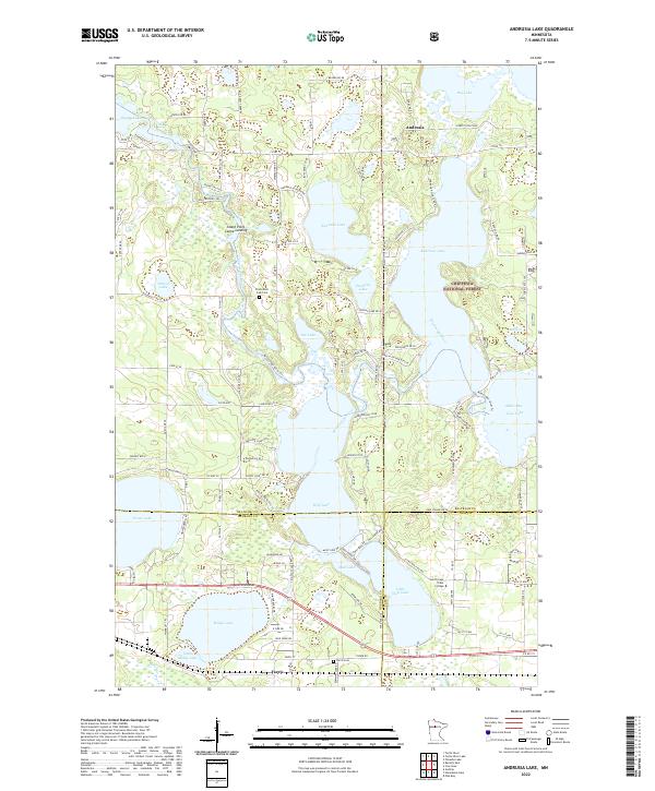 US Topo 7.5-minute map for Andrusia Lake MN