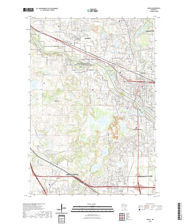 US Topo 7.5-minute map for Anoka MN