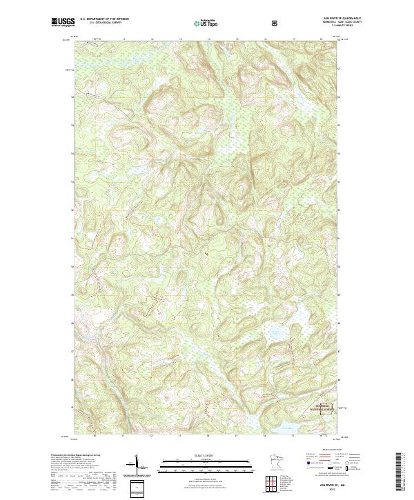 US Topo 7.5-minute map for Ash River SE MN