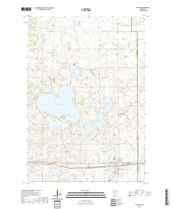 US Topo 7.5-minute map for Atwater MN