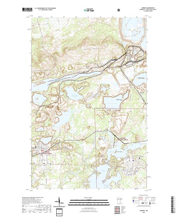 US Topo 7.5-minute map for Aurora MN