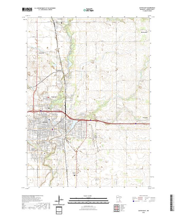 US Topo 7.5-minute map for Austin East MN