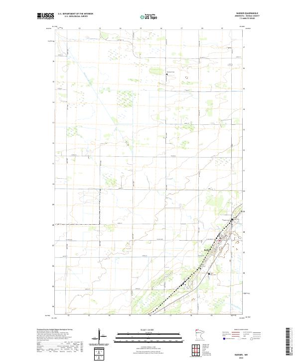 US Topo 7.5-minute map for Badger MN