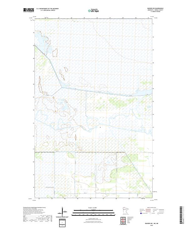 US Topo 7.5-minute map for Badger NW MNMB