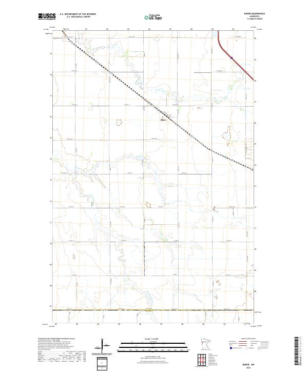 US Topo 7.5-minute map for Baker MN