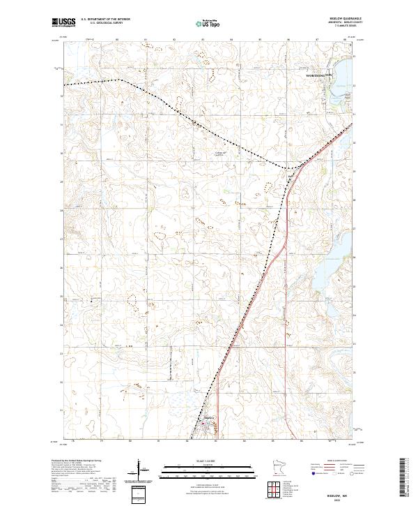 US Topo 7.5-minute map for Bigelow MN