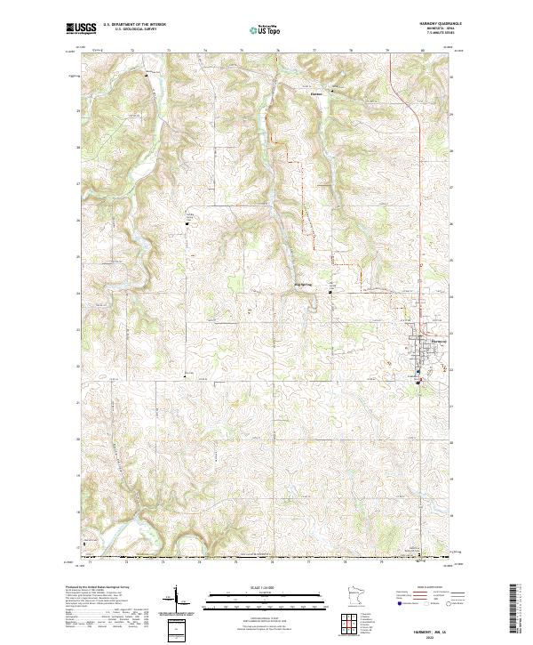 US Topo 7.5-minute map for Harmony MNIA