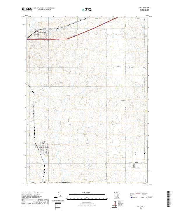 US Topo 7.5-minute map for Hills MNIA