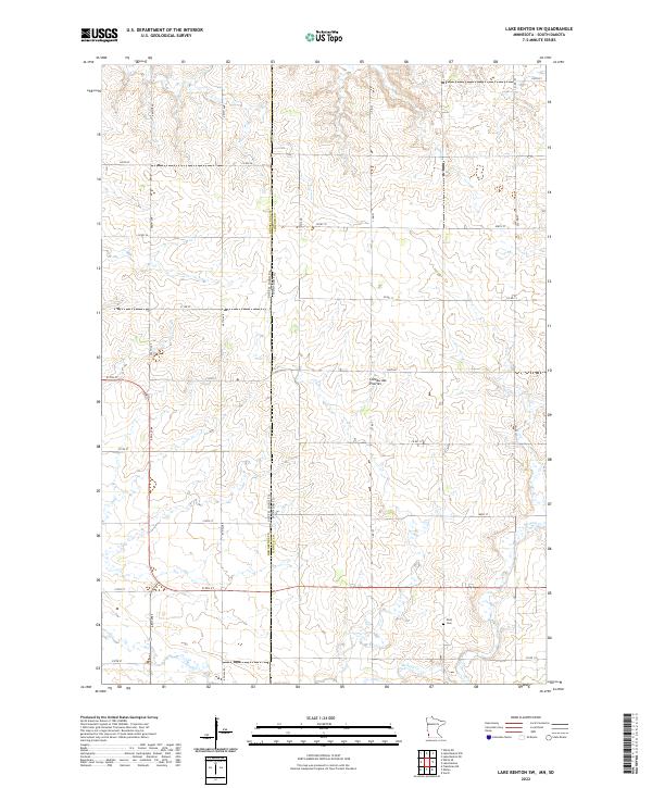 US Topo 7.5-minute map for Lake Benton SW MNSD