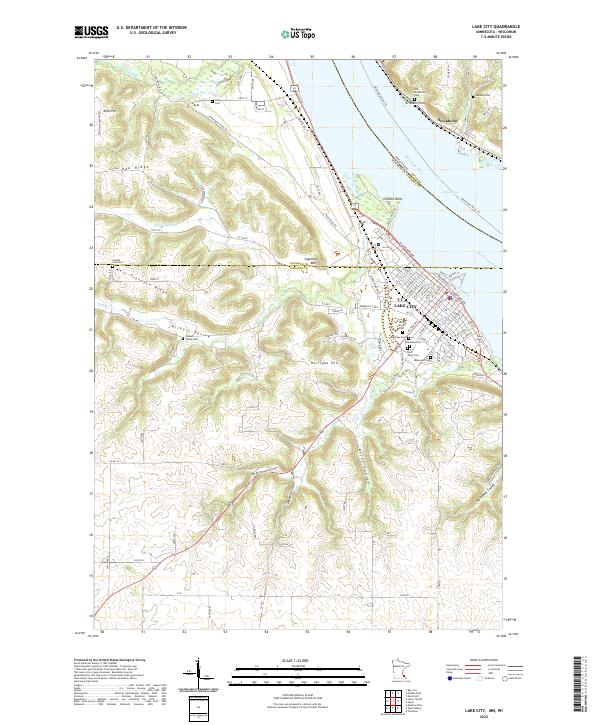 US Topo 7.5-minute map for Lake City MNWI