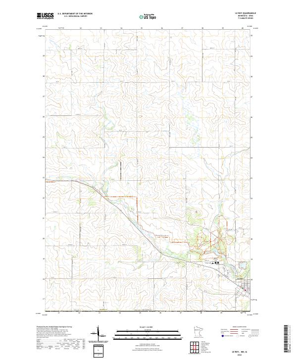 US Topo 7.5-minute map for Le Roy MNIA