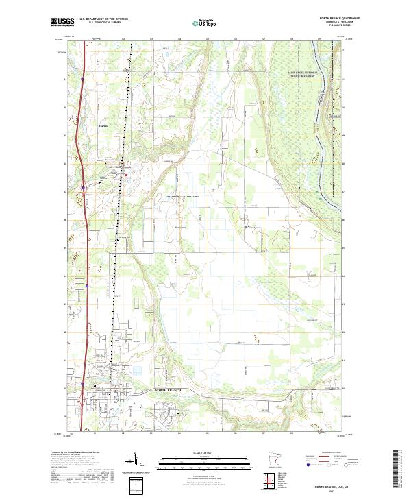 US Topo 7.5-minute map for North Branch MNWI