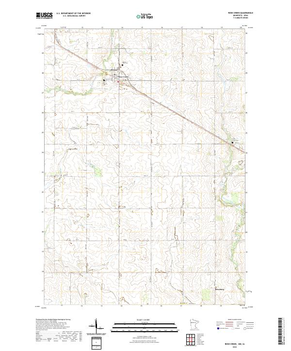 US Topo 7.5-minute map for Rose Creek MNIA