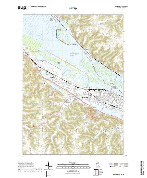 US Topo 7.5-minute map for Winona West MNWI