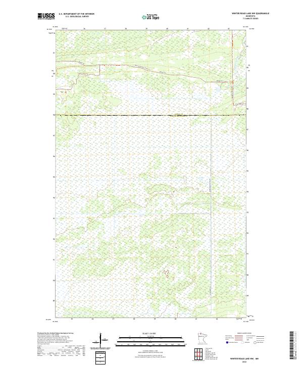 US Topo 7.5-minute map for Winter Road Lake NW MN