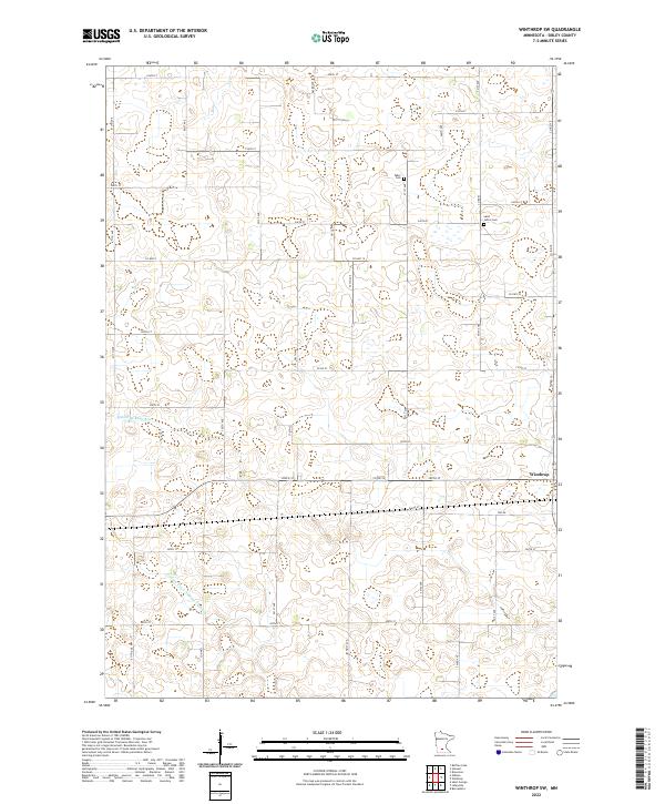 US Topo 7.5-minute map for Winthrop SW MN