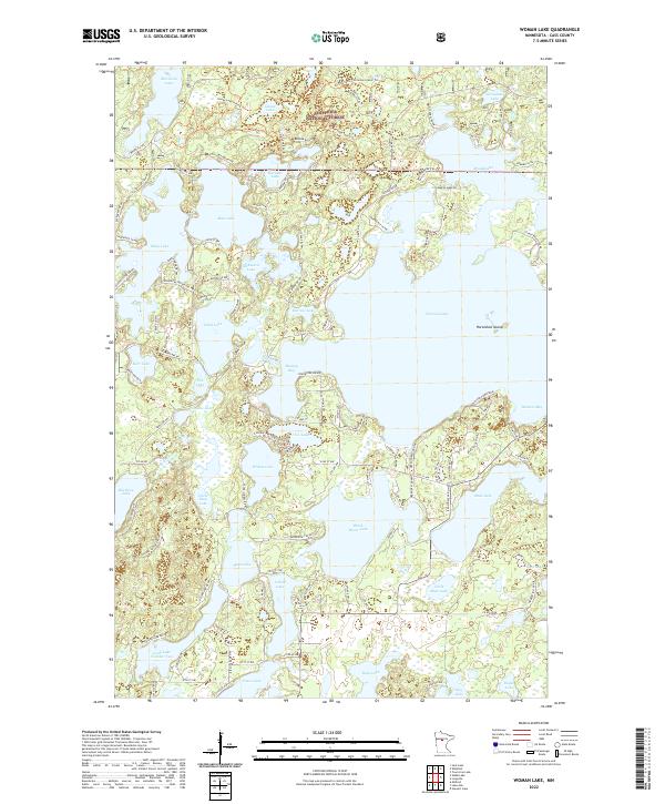 US Topo 7.5-minute map for Woman Lake MN