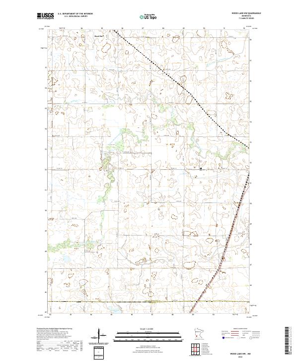 US Topo 7.5-minute map for Wood Lake NW MN