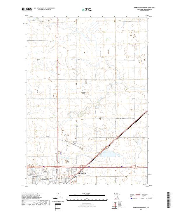 US Topo 7.5-minute map for Worthington North MN