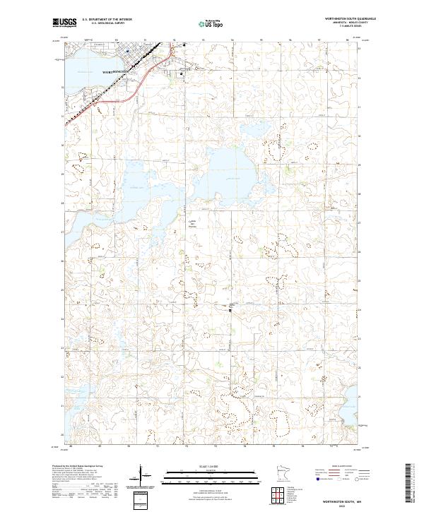 US Topo 7.5-minute map for Worthington South MN