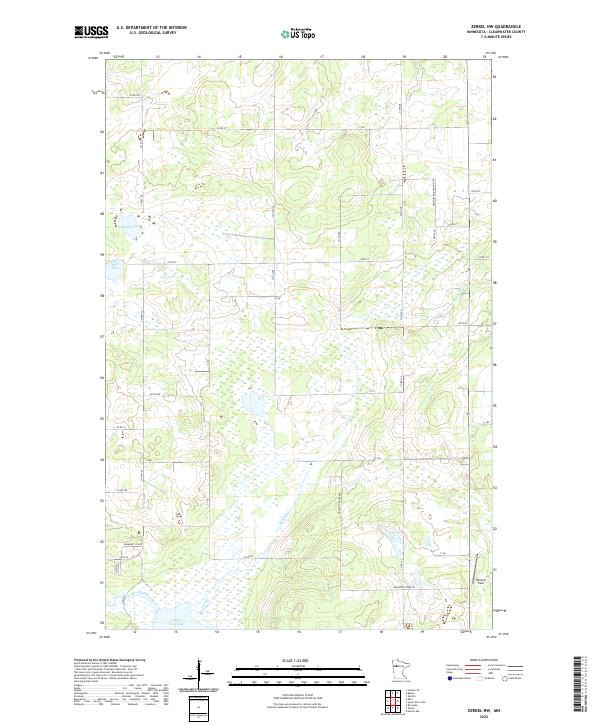 US Topo 7.5-minute map for Zerkel NW MN