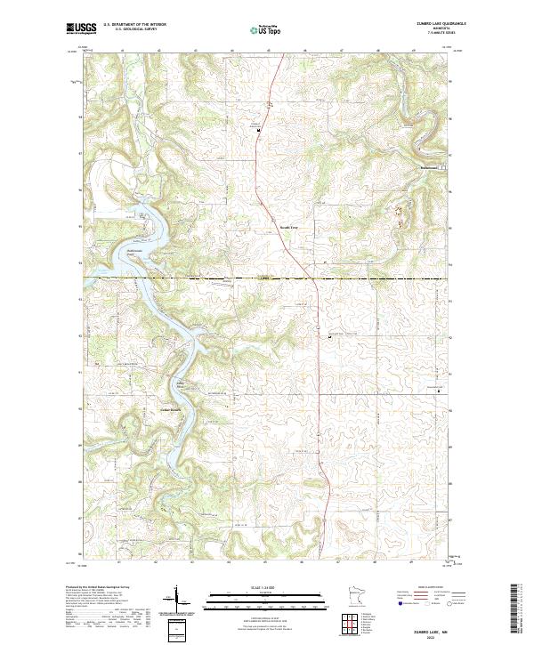 US Topo 7.5-minute map for Zumbro Lake MN