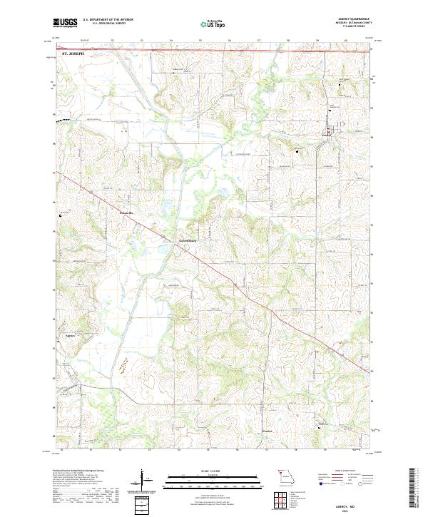 USGS US Topo 7.5-minute map for Agency MO 2021