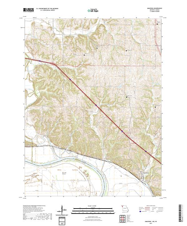 USGS US Topo 7.5-minute map for Amazonia MOKS 2021