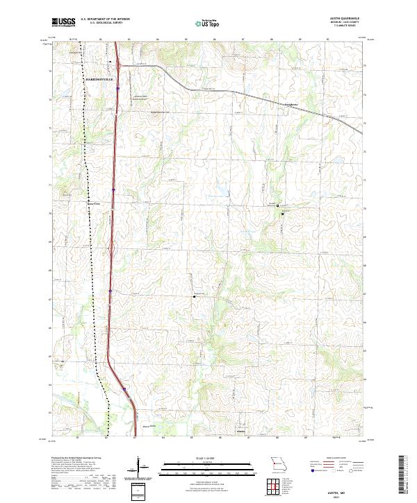 USGS US Topo 7.5-minute map for Austin MO 2021