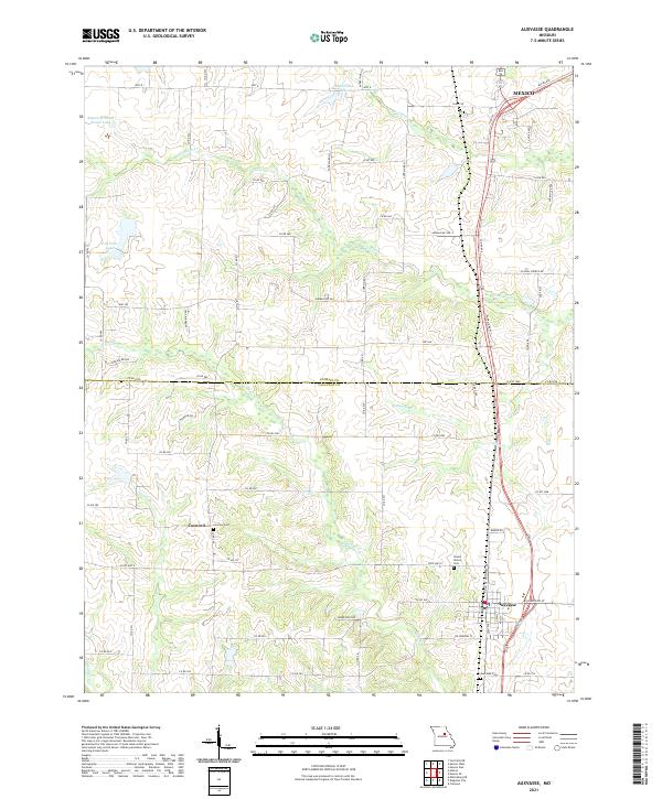 USGS US Topo 7.5-minute map for Auxvasse MO 2021