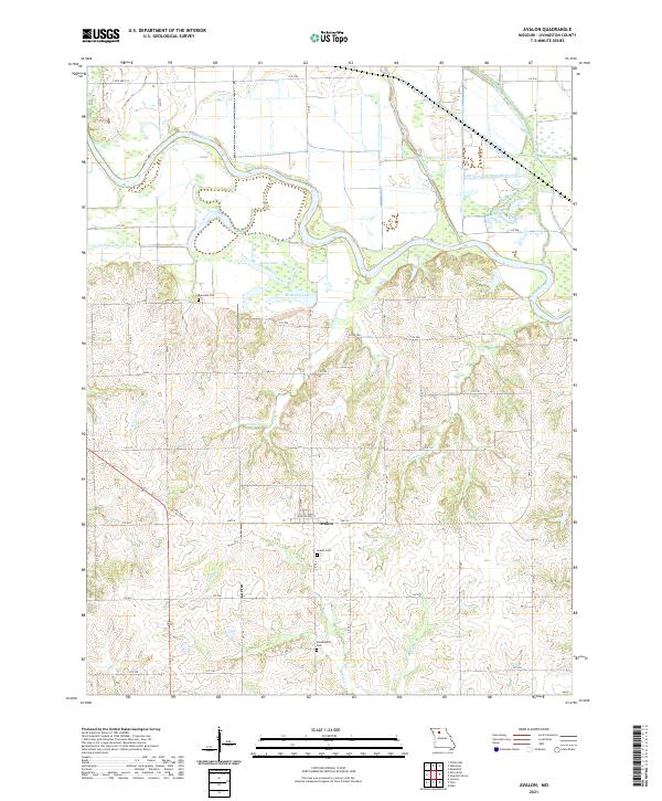 USGS US Topo 7.5-minute map for Avalon MO 2021