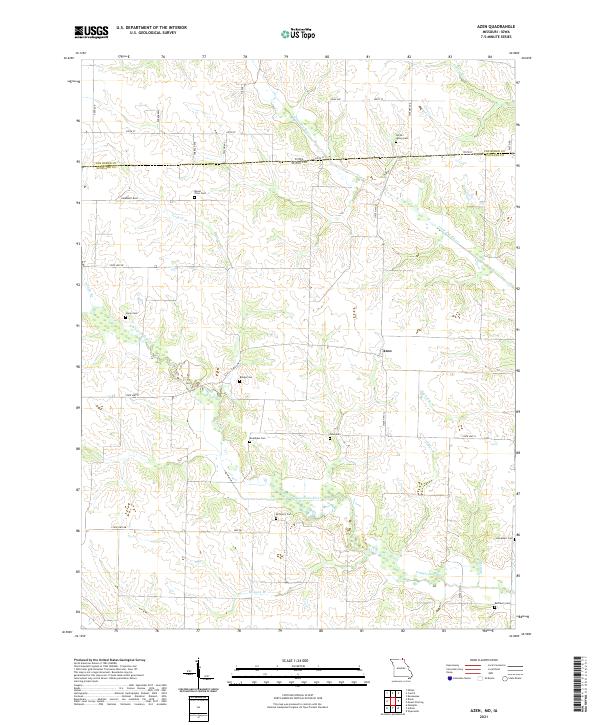 USGS US Topo 7.5-minute map for Azen MOIA 2021