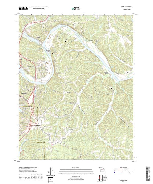 USGS US Topo 7.5-minute map for Bagnell MO 2021