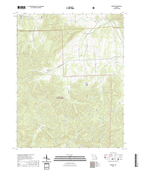 USGS US Topo 7.5-minute map for Banner MO 2021