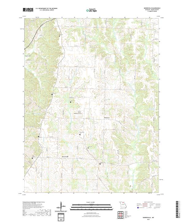 USGS US Topo 7.5-minute map for Barnesville MO 2021