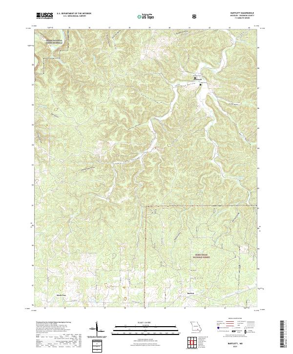 USGS US Topo 7.5-minute map for Bartlett MO 2021