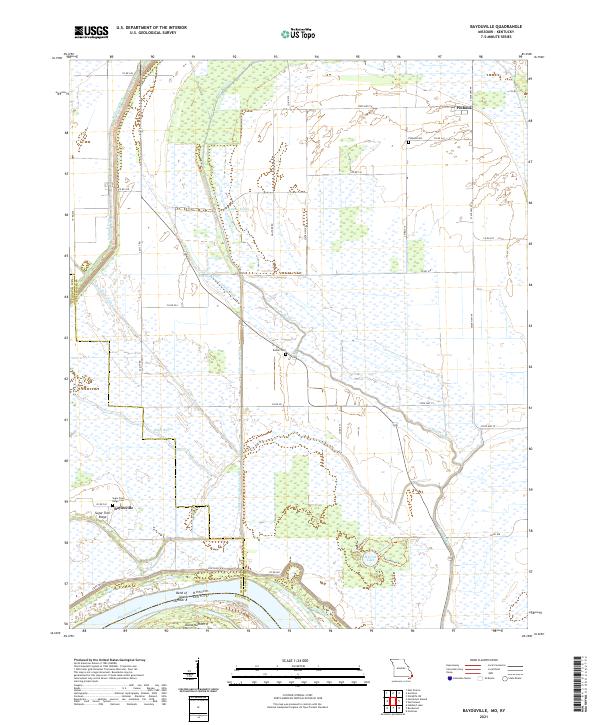 USGS US Topo 7.5-minute map for Bayouville MOKY 2021