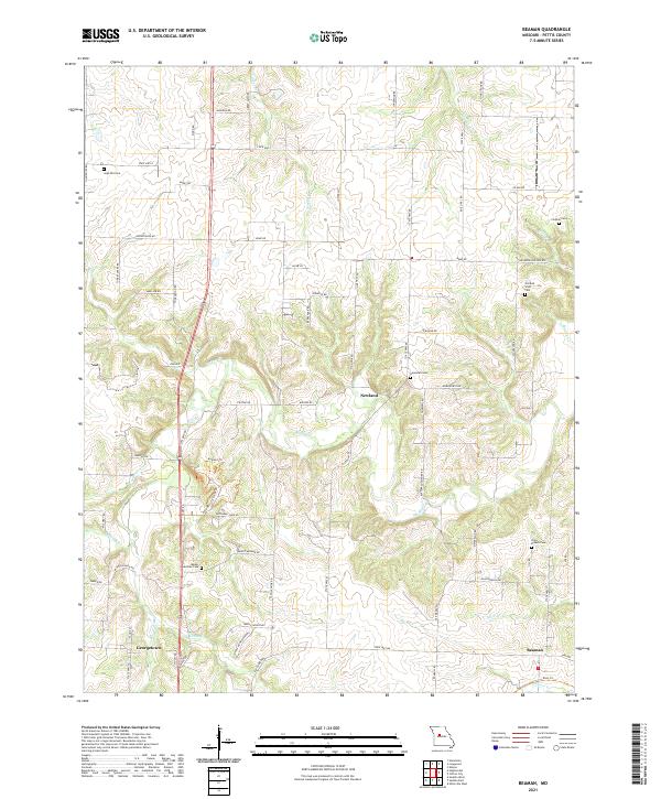 USGS US Topo 7.5-minute map for Beaman MO 2021