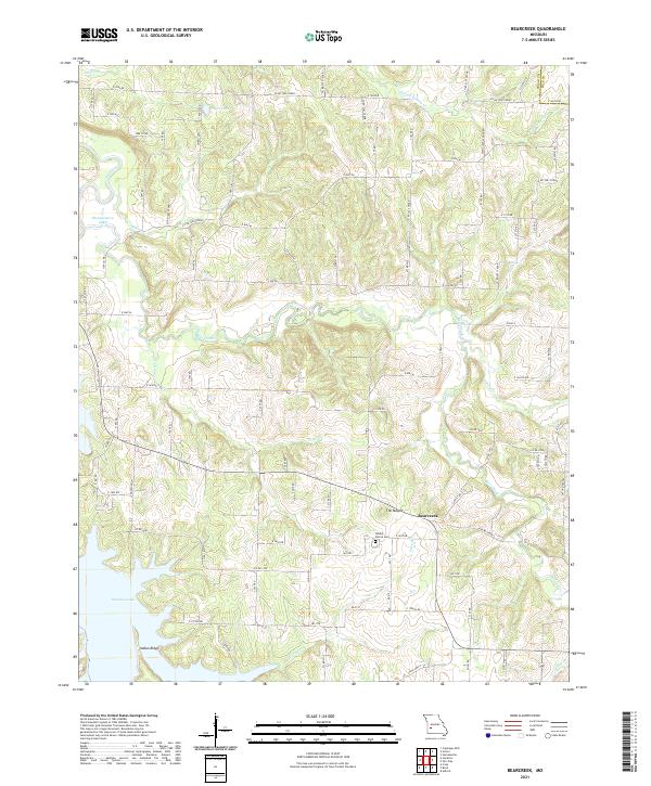 USGS US Topo 7.5-minute map for Bearcreek MO 2021