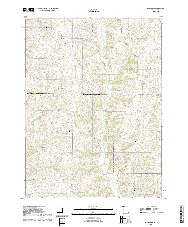 USGS US Topo 7.5-minute map for Bedford SW MOIA 2021