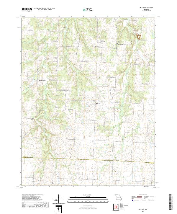 USGS US Topo 7.5-minute map for Bellamy MO 2021