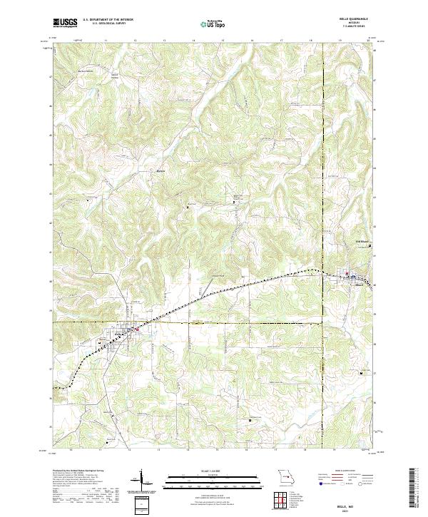 USGS US Topo 7.5-minute map for Belle MO 2021