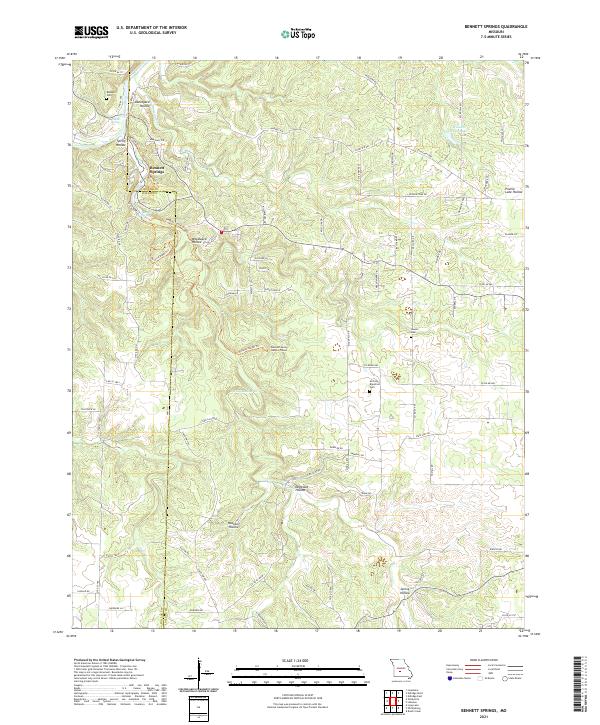 USGS US Topo 7.5-minute map for Bennett Springs MO 2021