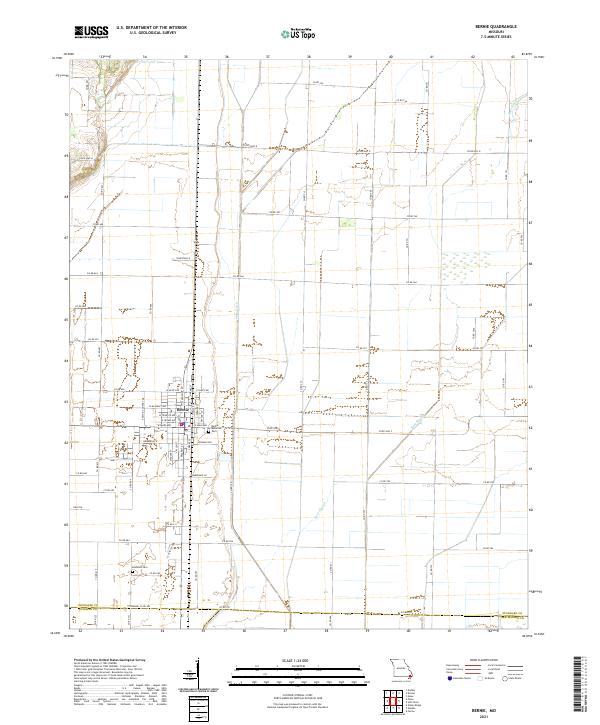 USGS US Topo 7.5-minute map for Bernie MO 2021