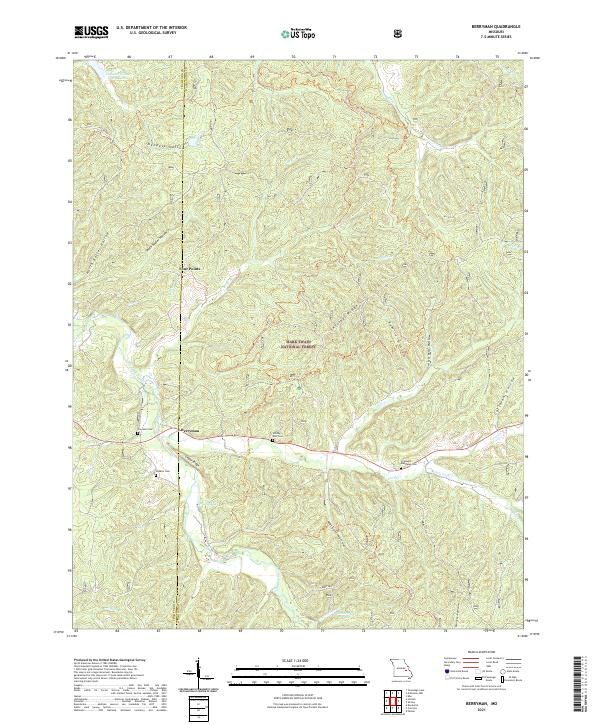 USGS US Topo 7.5-minute map for Berryman MO 2021