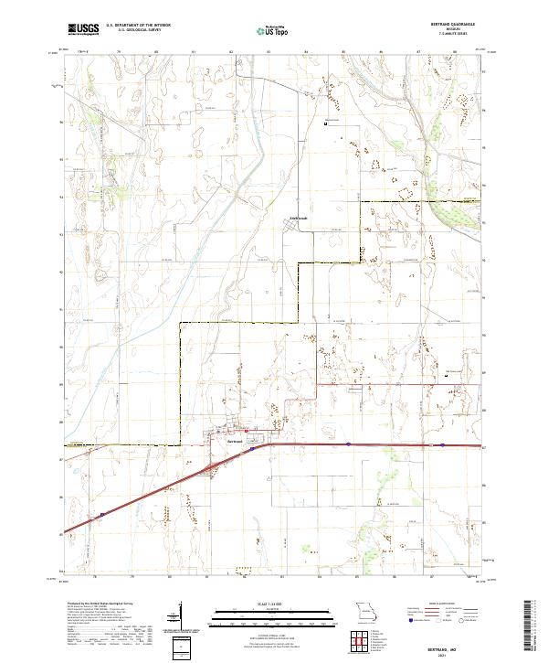 USGS US Topo 7.5-minute map for Bertrand MO 2021